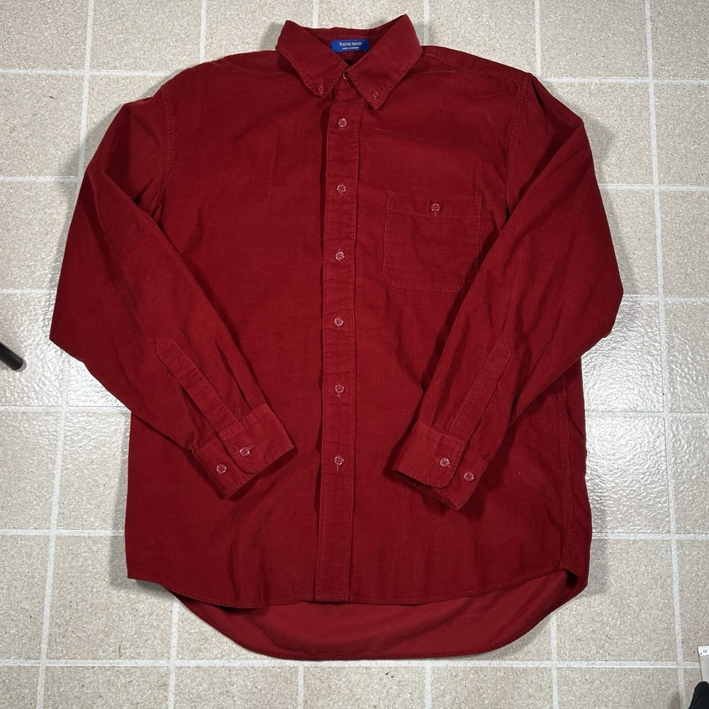 Pendleton WAYNE SHIRT Long Sleeve Button Down Red Corduroy Shirt Men's Size L - Picture 1 of 4